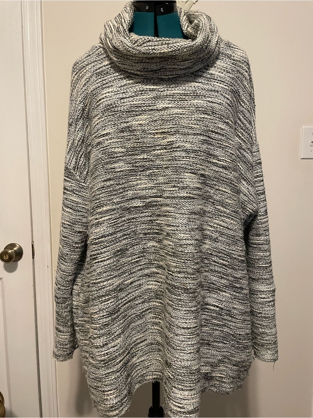 Ava & Viv Heathered Grey Cowl Neck Sweater